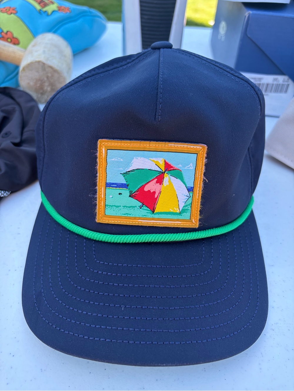 Puma Black Snapback Hat with Multicolor Beach Umbrella Patch